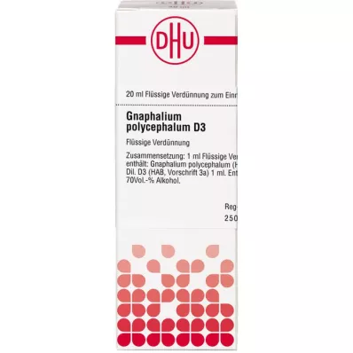 GNAPHALIUM POLYCEPHALUM Diluição D3, 20 ml