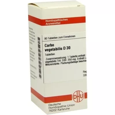 CARBO VEGETABILIS D 30 comprimidos, 80 unidades CARBO VEGETABILIS D 30 comprimidos, 80 unidades