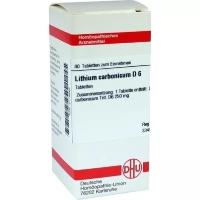 LITHIUM CARBONICUM D 6 comprimidos, 80 unidades LITHIUM CARBONICUM D 6 comprimidos, 80 unidades