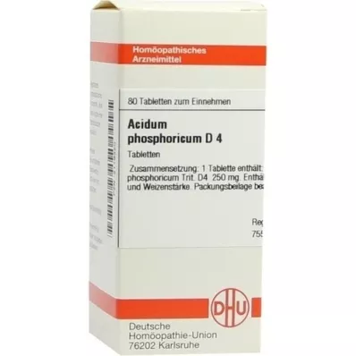 ACIDUM PHOSPHORICUM D 4 comprimidos, 80 unidades ACIDUM PHOSPHORICUM D 4 comprimidos, 80 unidades