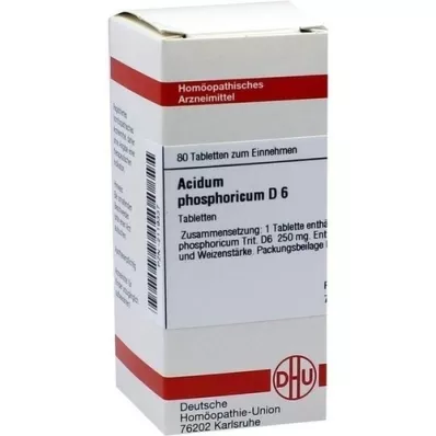 ACIDUM PHOSPHORICUM D 6 comprimidos, 80 unidades ACIDUM PHOSPHORICUM D 6 comprimidos, 80 unidades