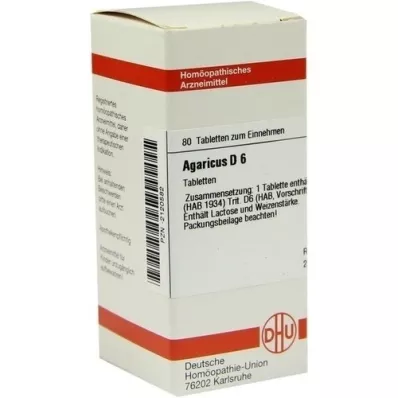 AGARICUS D 6 comprimidos, 80 unidades