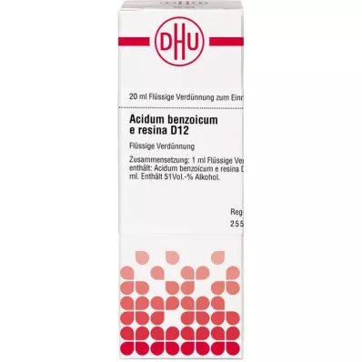 ACIDUM BENZOICUM E Resina D 12 Diluição, 20 ml