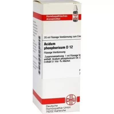 ACIDUM PHOSPHORICUM Diluição D 12, 20 ml ACIDUM PHOSPHORICUM Diluição D 12, 20 ml