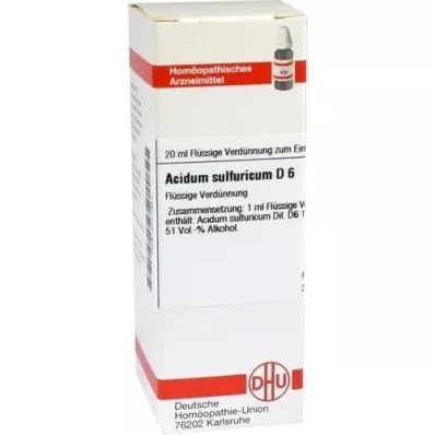 ACIDUM SULFURICUM Diluição D 6, 20 ml ACIDUM SULFURICUM Diluição D 6, 20 ml