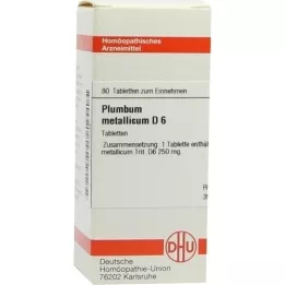 PLUMBUM METALLICUM D 6 comprimidos, 80 unidades