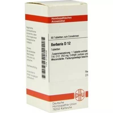 BERBERIS D 12 comprimidos, 80 unidades