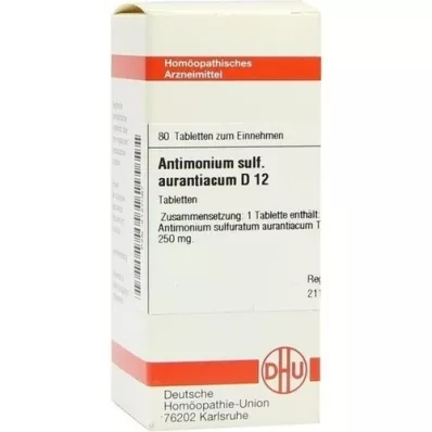 ANTIMONIUM SULFURATUM aurantiacum D 12 comprimidos, 80 unidades ANTIMONIUM SULFURATUM aurantiacum D 12 comprimidos, 80 unidades
