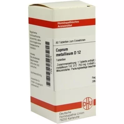 CUPRUM METALLICUM D 12 comprimidos, 80 unidades CUPRUM METALLICUM D 12 comprimidos, 80 unidades