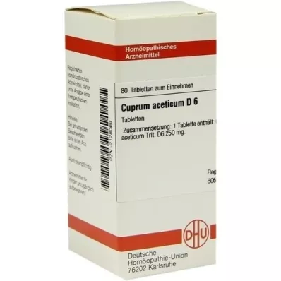 CUPRUM ACETICUM D 6 comprimidos, 80 unidades