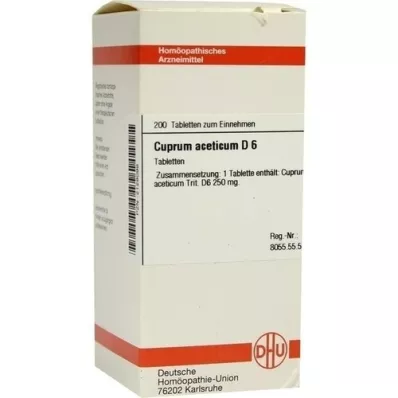 CUPRUM ACETICUM D 6 comprimidos, 200 unidades