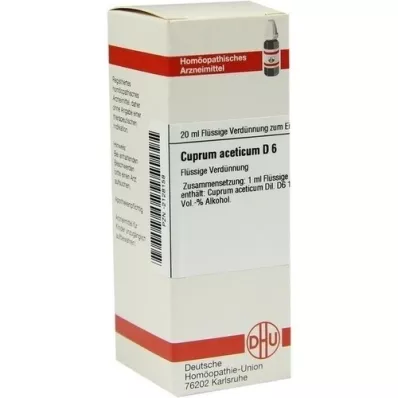 CUPRUM ACETICUM Diluição D 6, 20 ml CUPRUM ACETICUM Diluição D 6, 20 ml