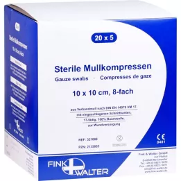 MULLKOMPRESSEN 10x10 cm estéril 8 vezes, 20X5 unid