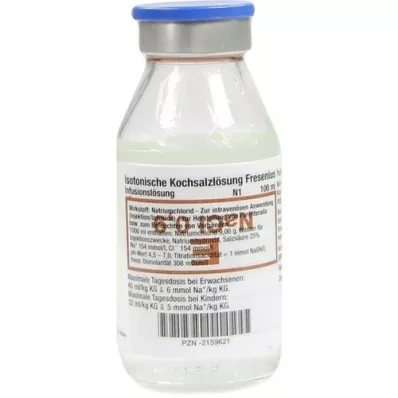 KOCHSALZLÖSUNG Frasco de vidro 0,9% Fresenius, 100 ml KOCHSALZLÖSUNG Frasco de vidro 0,9% Fresenius, 100 ml