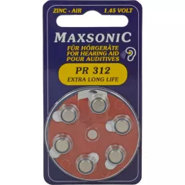 BATTERIEN para aparelhos auditivos Maxsonic PR312, 6 peças