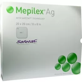 MEPILEX Curativo de espuma Ag 20x20 cm estéril, 5 unid