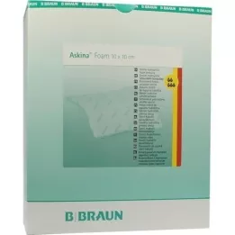 ASKINA Curativo de espuma hidratante 10x10 cm antiaderente estéril, 10 un