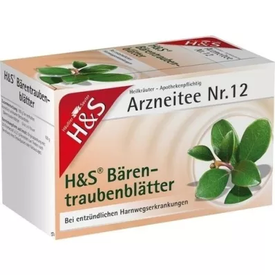 Saco de filtro de chá H&amp;S Bearberry, 20X2,7 g