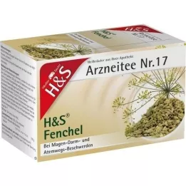 H&S Saco de filtro não misturado para chá de erva-doce, 20X2,2 g