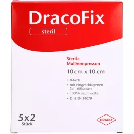 DRACOFIX PEEL Compressas 10x10 cm estéreis 8 vezes, 5X2 unid