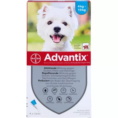 ADVANTIX Spot-on Lsg.z.Auftr.a.d.H.f.Dog 4-10 kg, 4 unid ADVANTIX Spot-on Lsg.z.Auftr.a.d.H.f.Dog 4-10 kg, 4 unid