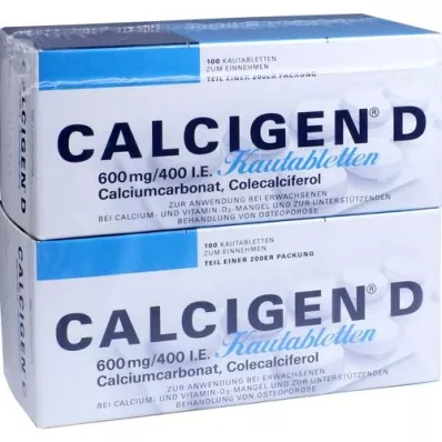 CALCIGEN D 600 mg/400 UI comprimidos para mastigar, 200 unidades CALCIGEN D 600 mg/400 UI comprimidos para mastigar, 200 unidades