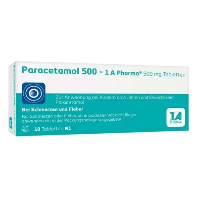 PARACETAMOL 500-1A Pharma Tablets, 10 unid PARACETAMOL 500-1A Pharma Tablets, 10 unid