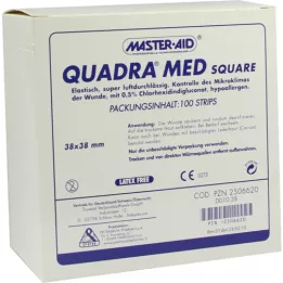 QUADRA MED quadrado 38x38 mm Tiras Master Aid, 100 pcs