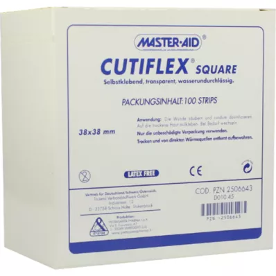 CUTIFLEX Folha de gesso quadrada 38x38 mm MasterAid, 100 unidades