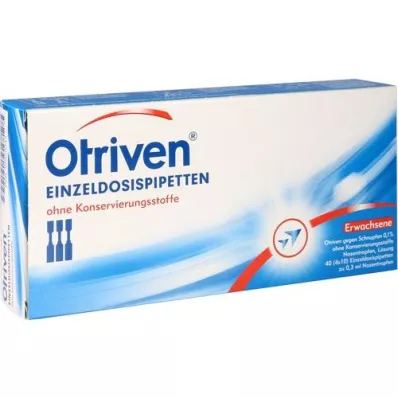 OTRIVEN Pipeta de dose única para gotas nasais a 0,1%, 40X0,3 ml