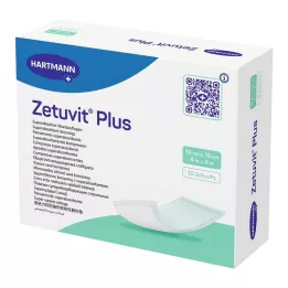 ZETUVIT Compressa absorvente extra forte Plus estéril 10x10 cm, 10 unidades