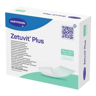 ZETUVIT Compressa absorvente extra forte Plus estéril 10x10 cm, 10 unidades