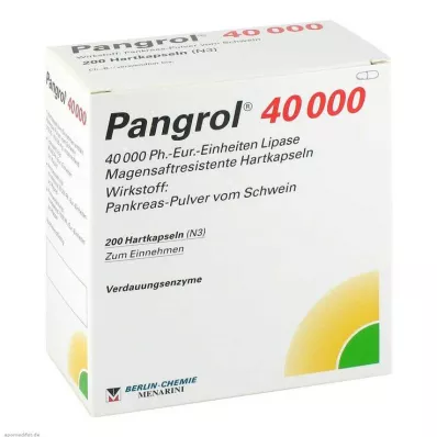 PANGROL 40.000 Cápsulas duras com revestimento entérico, 200 pcs PANGROL 40.000 Cápsulas duras com revestimento entérico, 200 pcs