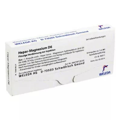 HEPAR MAGNESIUM D 6 ampolas, 8X1 ml