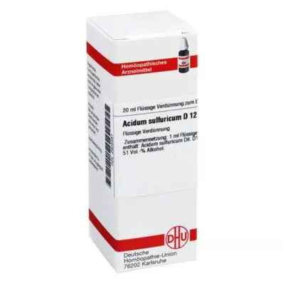 ACIDUM SULFURICUM Diluição D 12, 20 ml