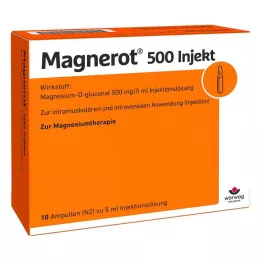 MAGNEROT 500 ampolas injectáveis, 10X5 ml