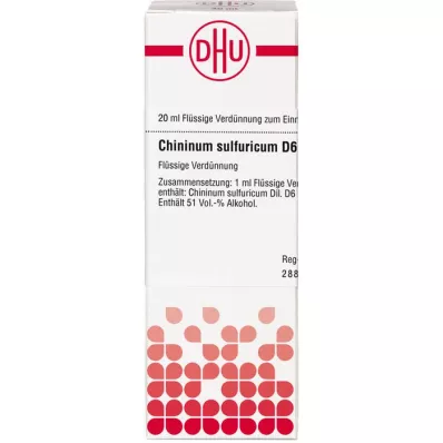 CHININUM SULFURICUM Diluição D 6, 20 ml