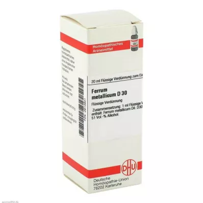 FERRUM METALLICUM Diluição D 30, 20 ml