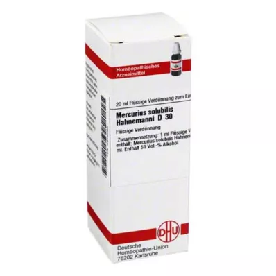 MERCURIUS SOLUBILIS Diluição de Hahnemanni D 30, 20 ml MERCURIUS SOLUBILIS Diluição de Hahnemanni D 30, 20 ml
