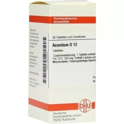 ACONITUM D 12 Comprimidos, 80 Cápsulas