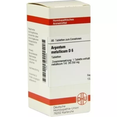 ARGENTUM METALLICUM D 6 Comprimidos, 80 Cápsulas