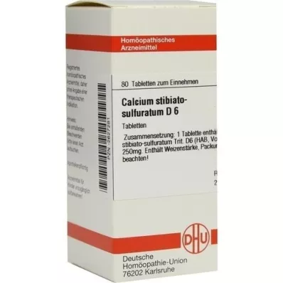 CALCIUM STIBIATO sulfuratum D 6 comprimidos, 80 unid