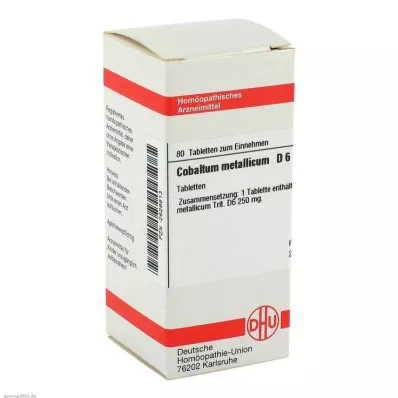 COBALTUM METALLICUM D 6 Comprimidos, 80 Cápsulas