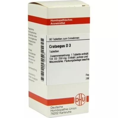CRATAEGUS D 3 Comprimidos, 80 Cápsulas