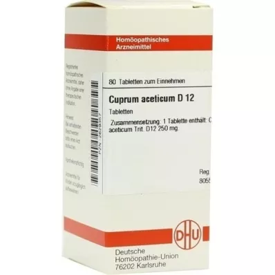 CUPRUM ACETICUM D 12 Comprimidos, 80 Cápsulas