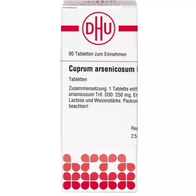 CUPRUM ARSENICOSUM D 30 Comprimidos, 80 Cápsulas