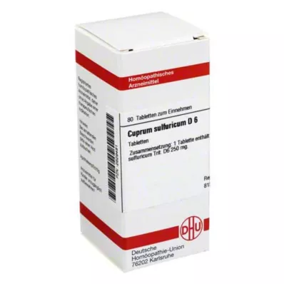 CUPRUM SULFURICUM D 6 Comprimidos, 80 Cápsulas