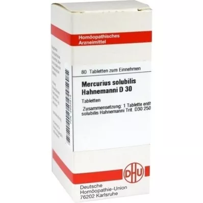 MERCURIUS SOLUBILIS Hahnemanni D 30 Comprimidos, 80 unid