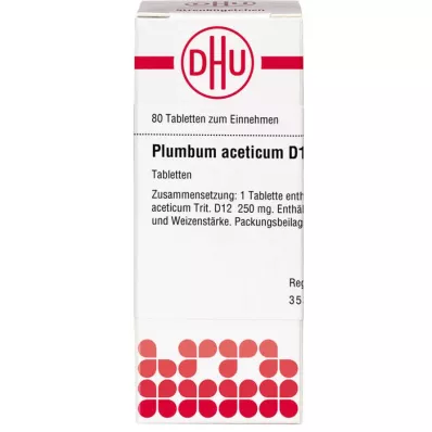 PLUMBUM ACETICUM D 12 Comprimidos, 80 Cápsulas