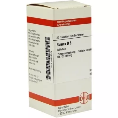 RUMEX D 6 Comprimidos, 80 Cápsulas